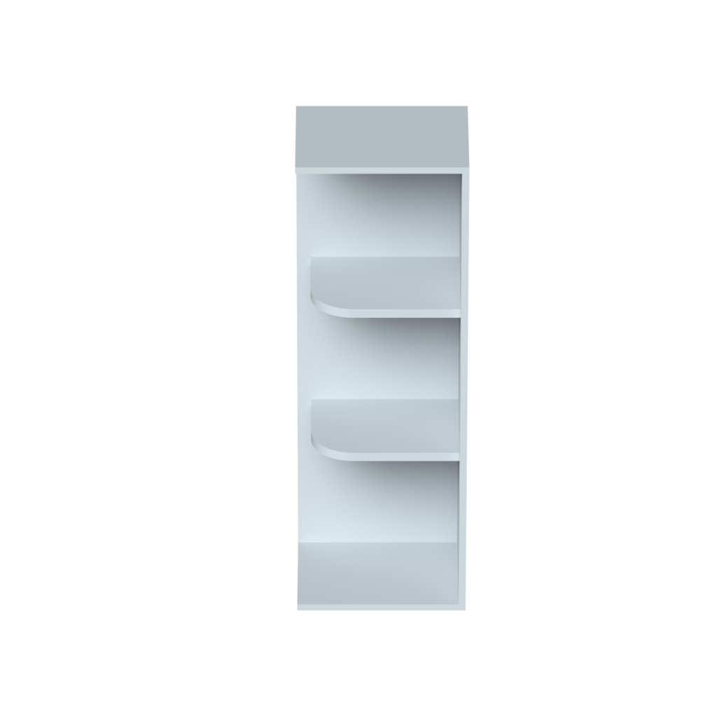 Dove Grey RTA 12"W x 36"H x 9"D 2-Shelf Wall End Open Shelf