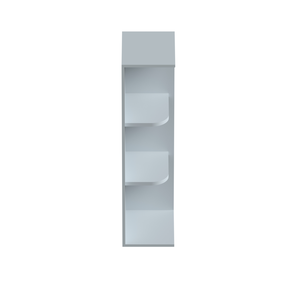 Dove Grey RTA 12"W x 36"H x 9"D 2-Shelf Wall End Open Shelf