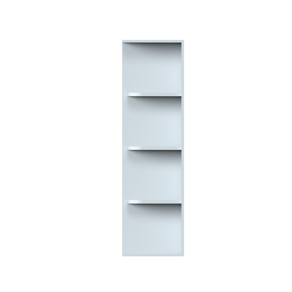 Dove Grey RTA 12"W x 42"H x 9"D 3-Shelf Wall End Open Shelf