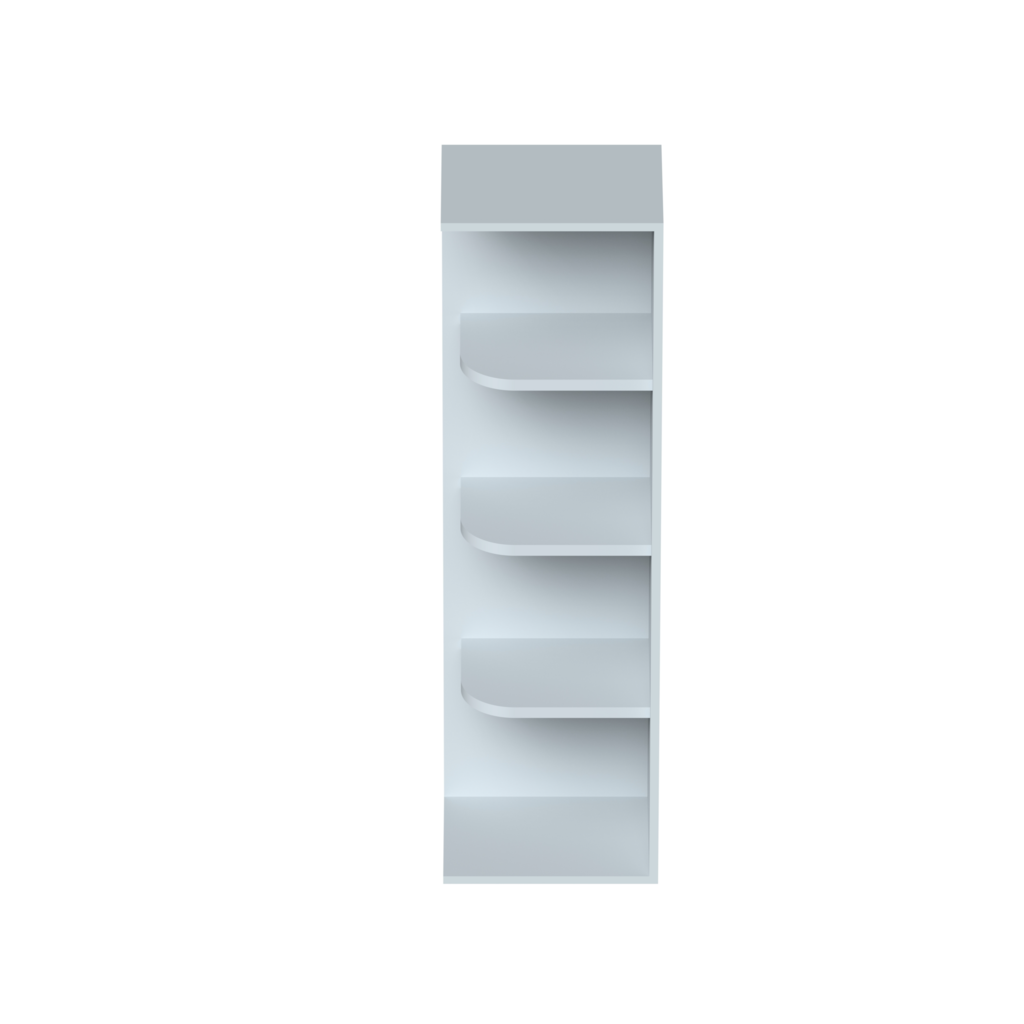 Dove Grey RTA 12"W x 42"H x 9"D 3-Shelf Wall End Open Shelf