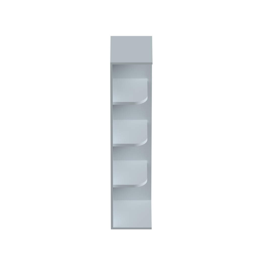 Dove Grey RTA 12"W x 42"H x 9"D 3-Shelf Wall End Open Shelf
