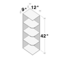Dove Grey RTA 12"W x 42"H x 9"D 3-Shelf Wall End Open Shelf