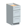 Dove Grey RTA 15"W x 34.5"H x 24"D Base Cabinet with 3 Drawers