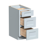 Dove Grey RTA 15"W x 34.5"H x 24"D Base Cabinet with 3 Drawers