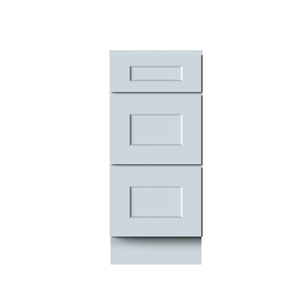 Dove Grey RTA 15"W x 34.5"H x 24"D Base Cabinet with 3 Drawers