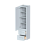 Dove Grey RTA 15"W x 60"H x 12"D Counter Linen Cabinet with 1 Door, 2 Drawers and 4 Shelves