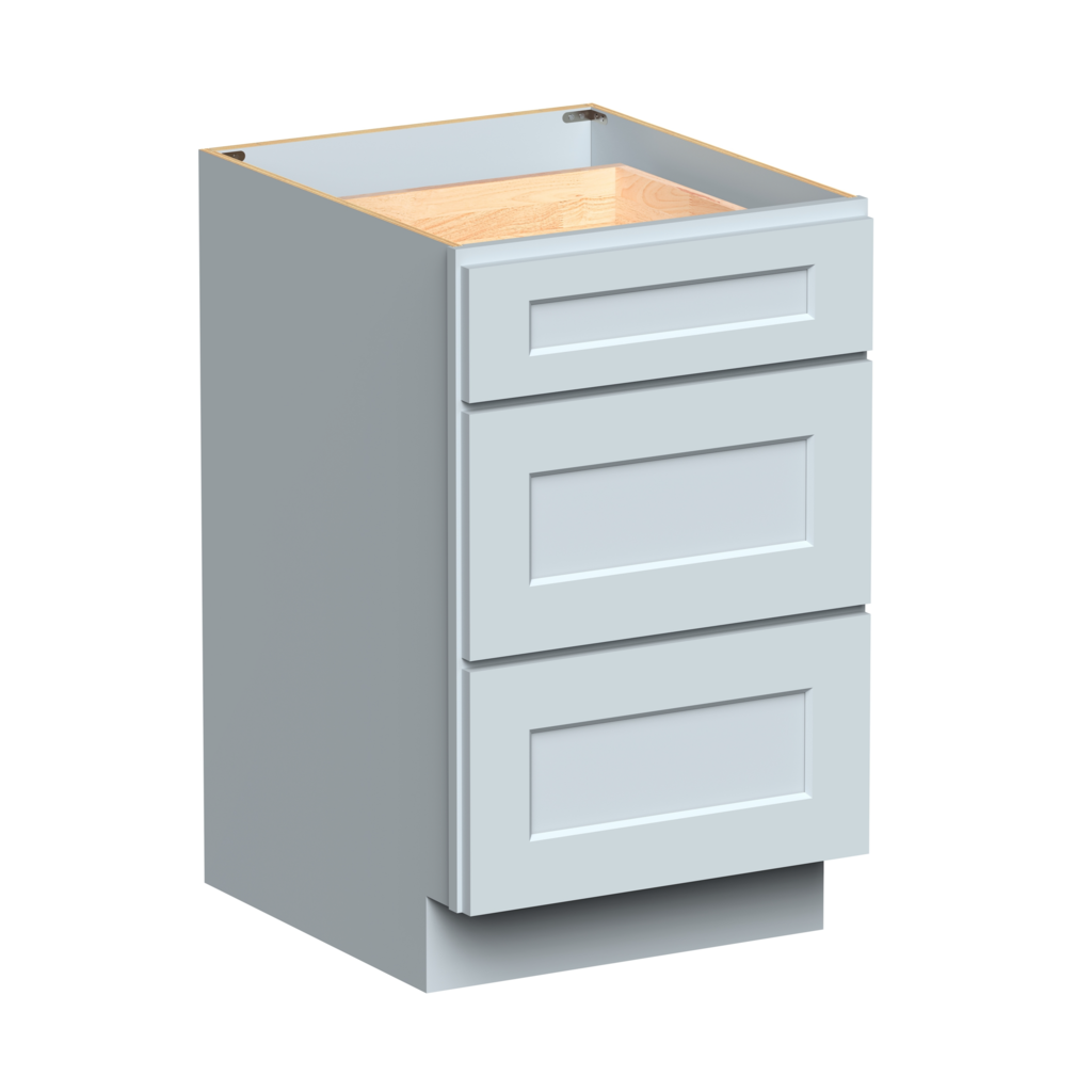 Dove Grey RTA 21"W x 34.5"H x 24"D Base Cabinet with 3 Drawers