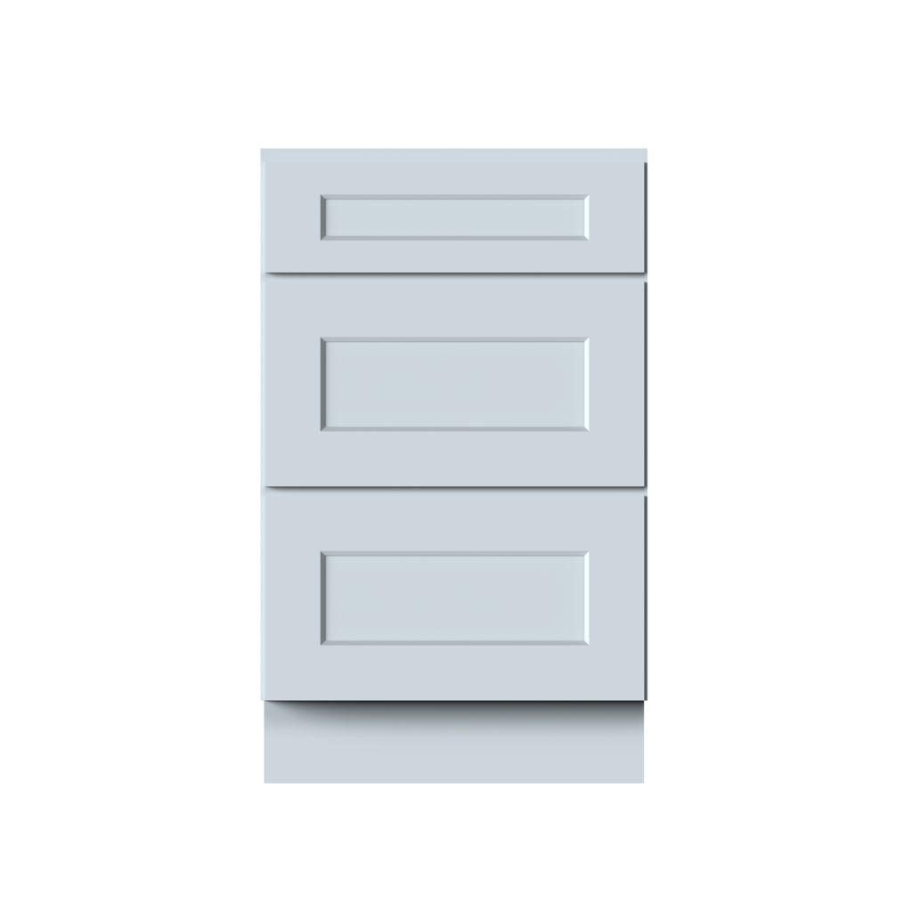 Dove Grey RTA 21"W x 34.5"H x 24"D Base Cabinet with 3 Drawers
