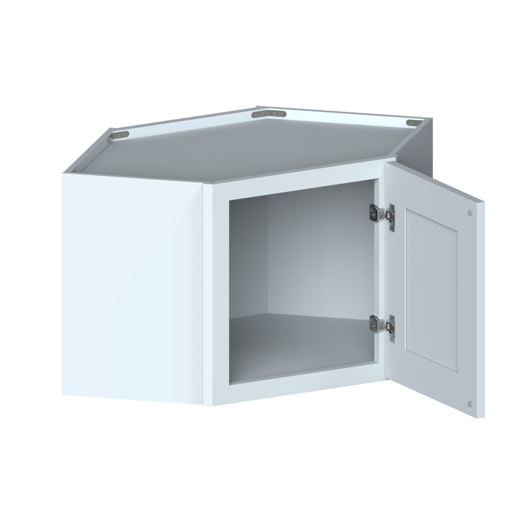 Dove Grey RTA 24"W x 18"H x 12"D Short Corner Wall Cabinet with 1 Door