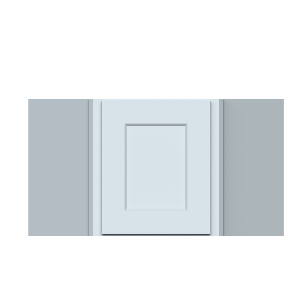 Dove Grey RTA 24"W x 18"H x 12"D Short Corner Wall Cabinet with 1 Door