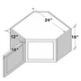Dove Grey RTA 24"W x 18"H x 12"D Short Corner Wall Cabinet with 1 Door