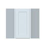 Dove Grey RTA 24"W x 30"H x 12"D Standard Corner Wall Cabinet with 1 Door and 2 Shelves
