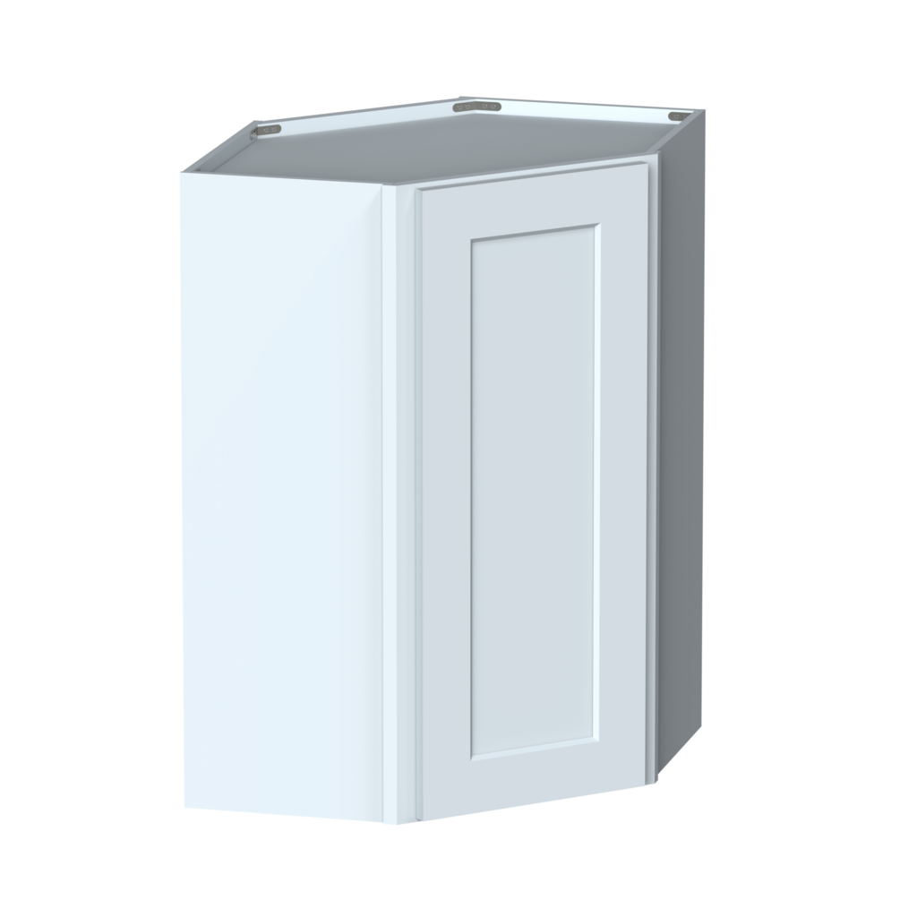 Dove Grey RTA 24"W x 36"H x 12"D Standard Corner Wall Cabinet with 1 Door and 2 Shelves