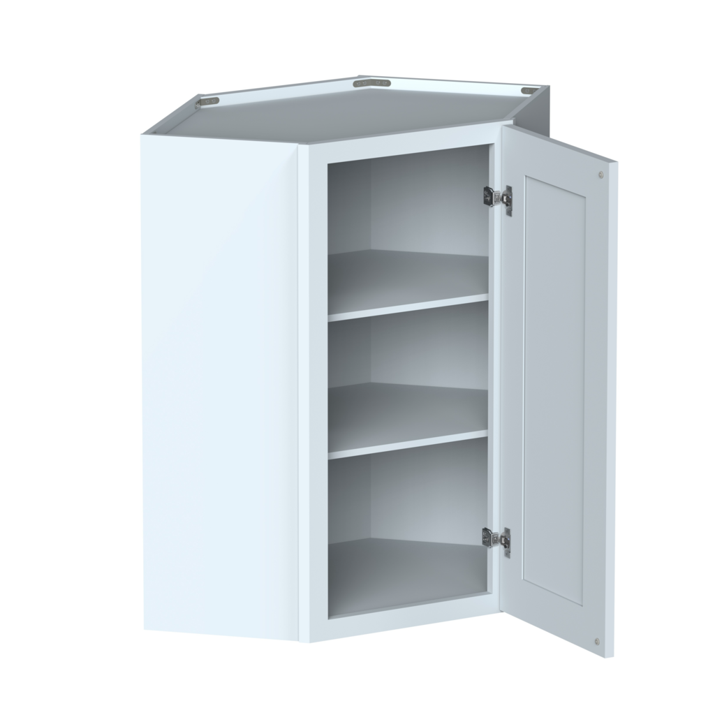 Dove Grey RTA 24"W x 36"H x 12"D Standard Corner Wall Cabinet with 1 Door and 2 Shelves