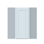 Dove Grey RTA 24"W x 36"H x 12"D Standard Corner Wall Cabinet with 1 Door and 2 Shelves