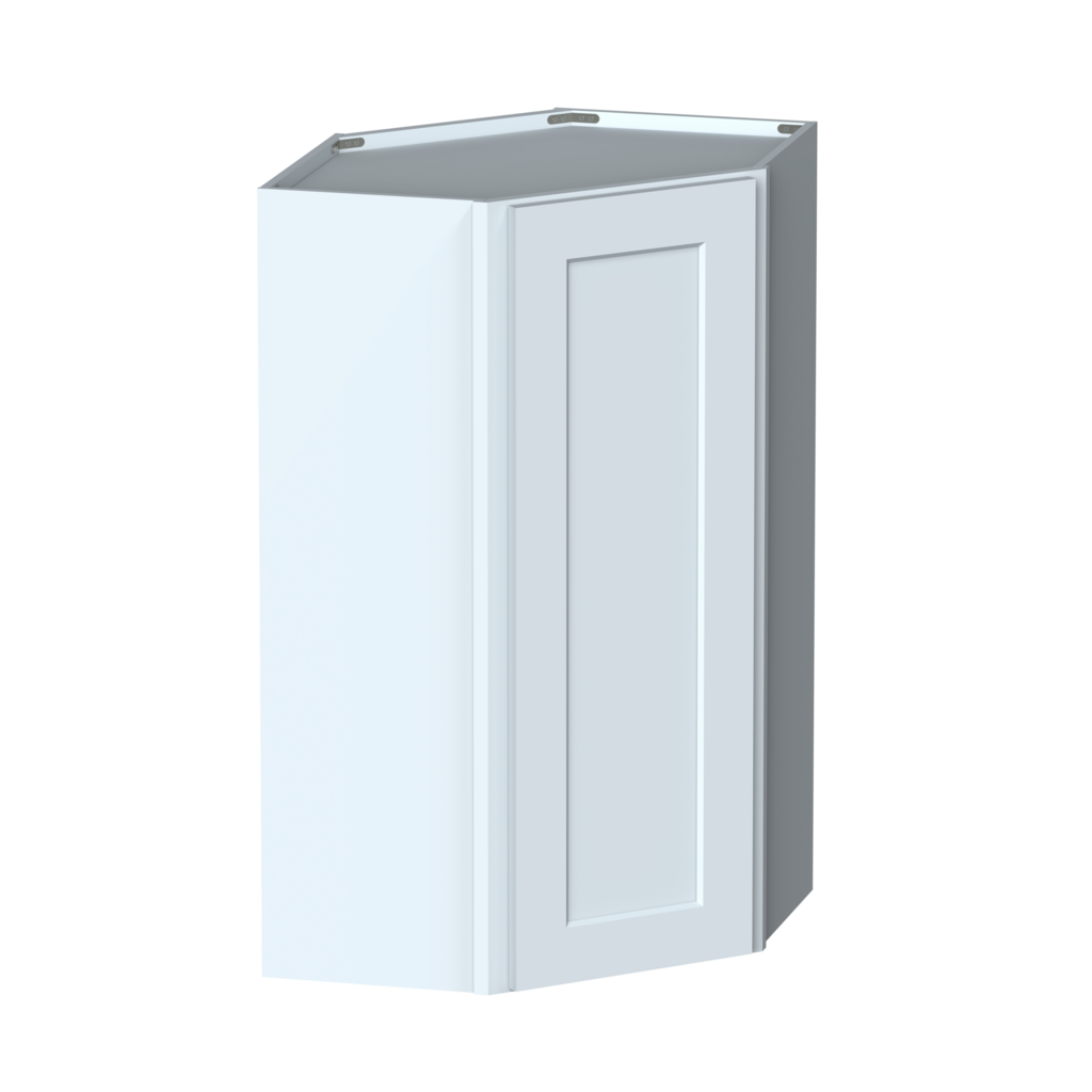 Dove Grey RTA 24"W x 42"H x 12"D Standard Corner Wall Cabinet with 1 Door and 3 Shelves