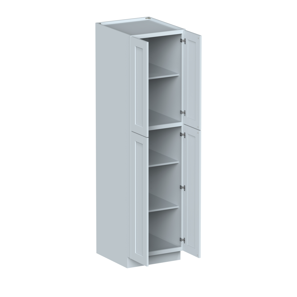 Dove Grey RTA 24"W x 90"H x 27"D Pantry Cabinet with 4 Doors and 5 Shelves