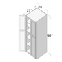 Dove Grey RTA 24"W x 90"H x 27"D Pantry Cabinet with 4 Doors and 5 Shelves
