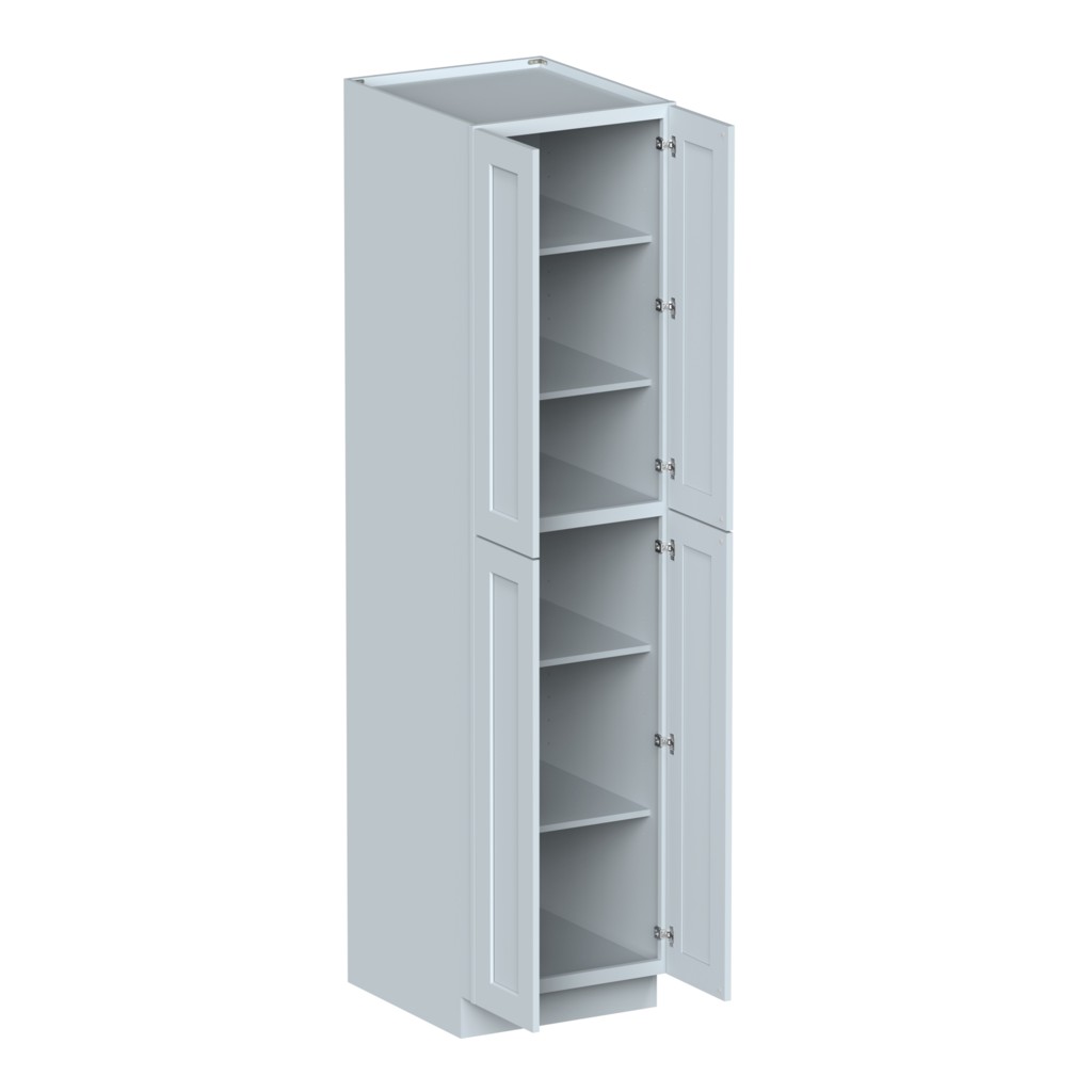 Dove Grey RTA 24"W x 96"H x 27"D Pantry Cabinet with 4 Doors and 6 Shelves