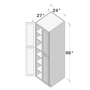 Dove Grey RTA 24"W x 96"H x 27"D Pantry Cabinet with 4 Doors and 6 Shelves
