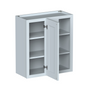 Dove Grey RTA 27"W x 30"H x 12"D Standard Corner Wall Cabinet with 1 Door and 2 Shelves
