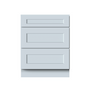 Dove Grey RTA 27"W x 34.5"H x 24"D Base Cabinet with 3 Drawers