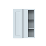 Dove Grey RTA 27"W x 36"H x 12"D Standard Corner Wall Cabinet with 1 Door and 2 Shelves