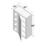 Dove Grey RTA 27"W x 42"H x 12"D Standard Corner Wall Cabinet with 1 Door and 3 Shelves