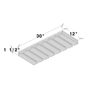 Dove Grey RTA 30"W x 1.5"H x 12"D Glass Holder