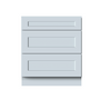Dove Grey RTA 30"W x 34.5"H x 24"D Base Cabinet with 3 Drawers