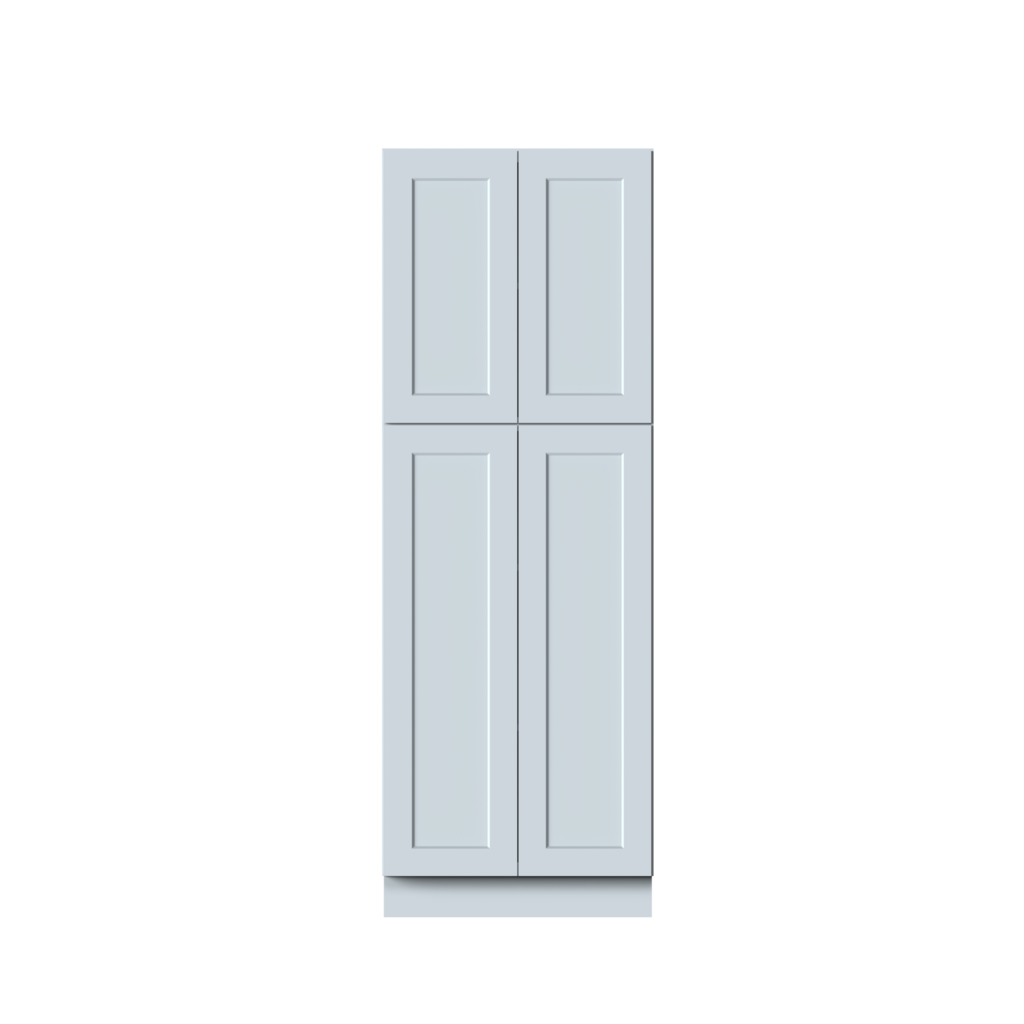 Dove Grey RTA 30"W x 84"H x 27"D Pantry Cabinet with 4 Doors and 5 Shelves