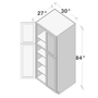 Dove Grey RTA 30"W x 84"H x 27"D Pantry Cabinet with 4 Doors and 5 Shelves