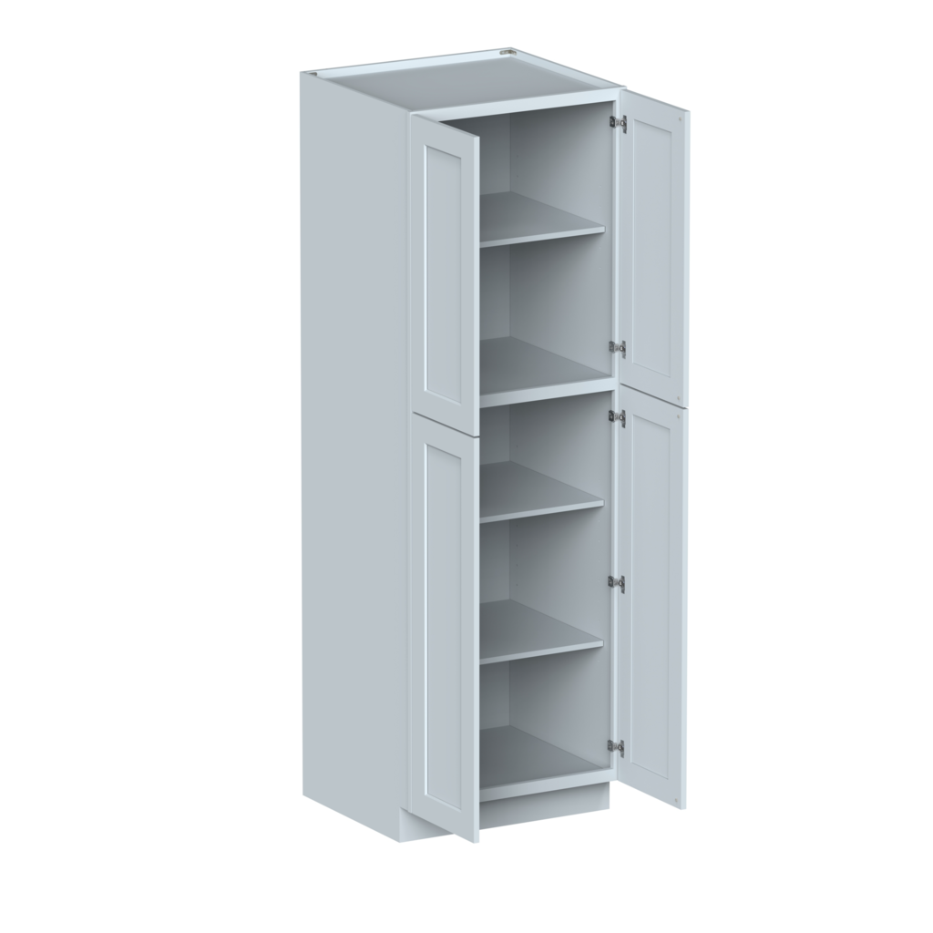 Dove Grey RTA 30"W x 90"H x 27"D Pantry Cabinet with 4 Doors and 6 Shelves