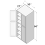 Dove Grey RTA 30"W x 90"H x 27"D Pantry Cabinet with 4 Doors and 6 Shelves