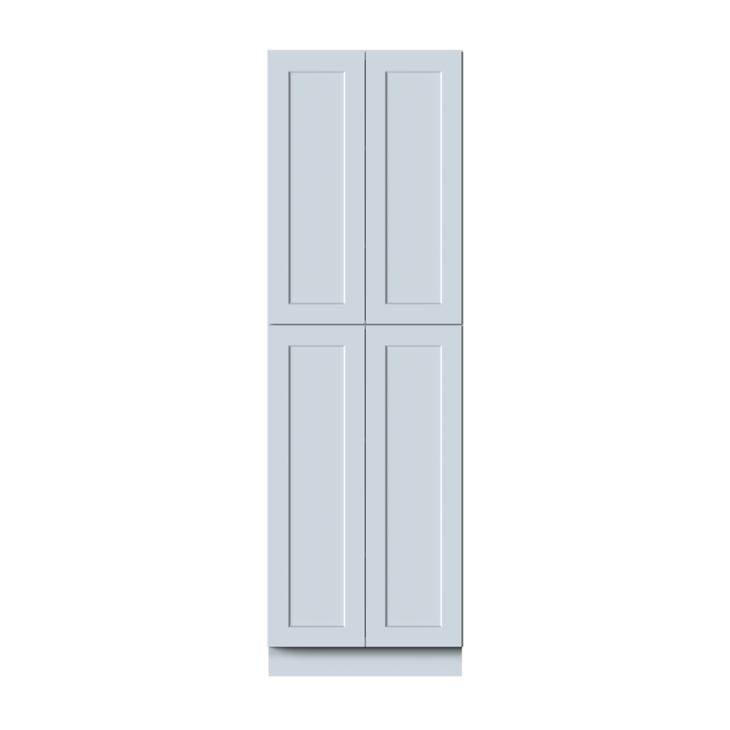 Dove Grey RTA 30"W x 96"H x 27"D Pantry Cabinet with 4 Doors and 6 Shelves
