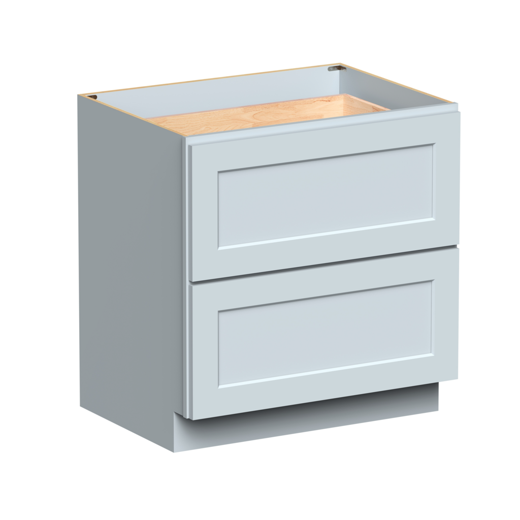 Dove Grey RTA 33"W x 34.5"H x 24"D Base Cabinet with 2 Drawers