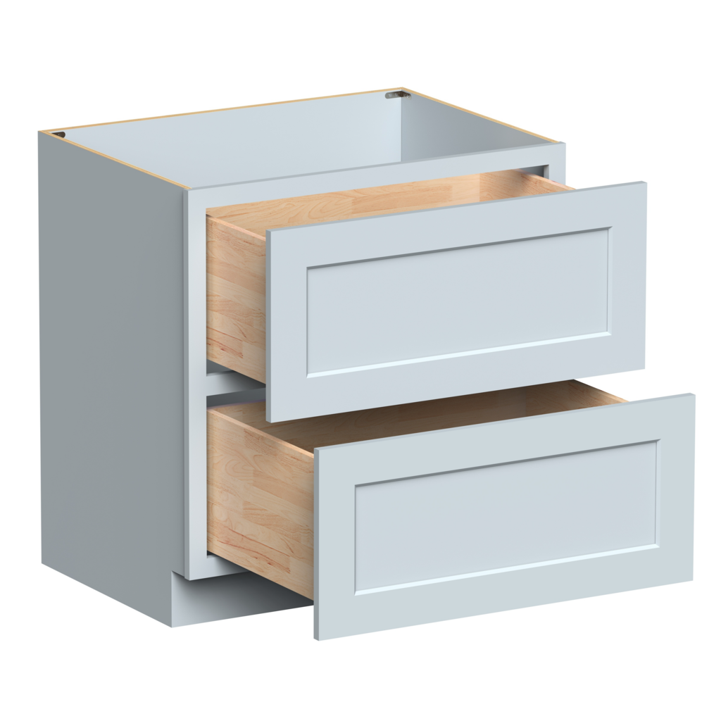 Dove Grey RTA 33"W x 34.5"H x 24"D Base Cabinet with 2 Drawers