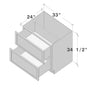 Dove Grey RTA 33"W x 34.5"H x 24"D Base Cabinet with 2 Drawers