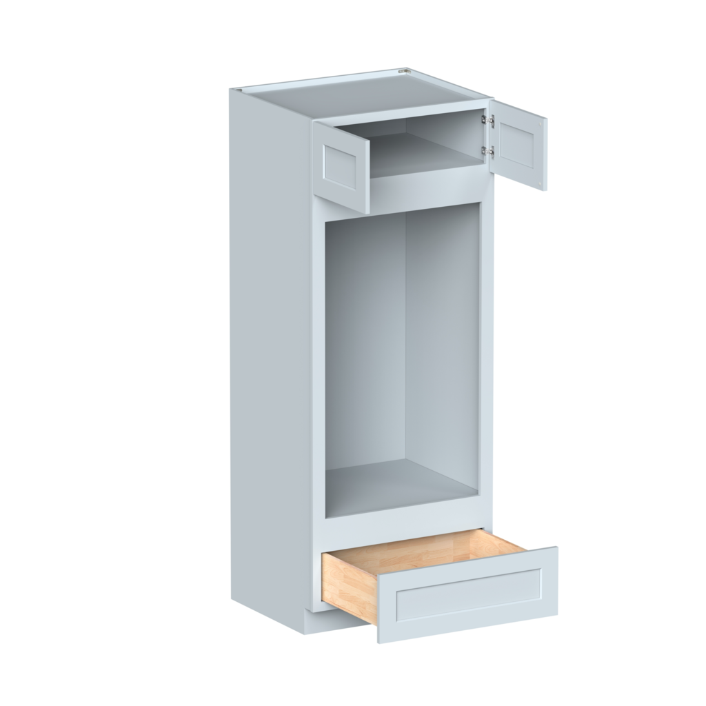Dove Grey RTA 33"W x 84"H x 27"D Double Oven Cabinet with 2 doors, 1 drawers and 2 shelves
