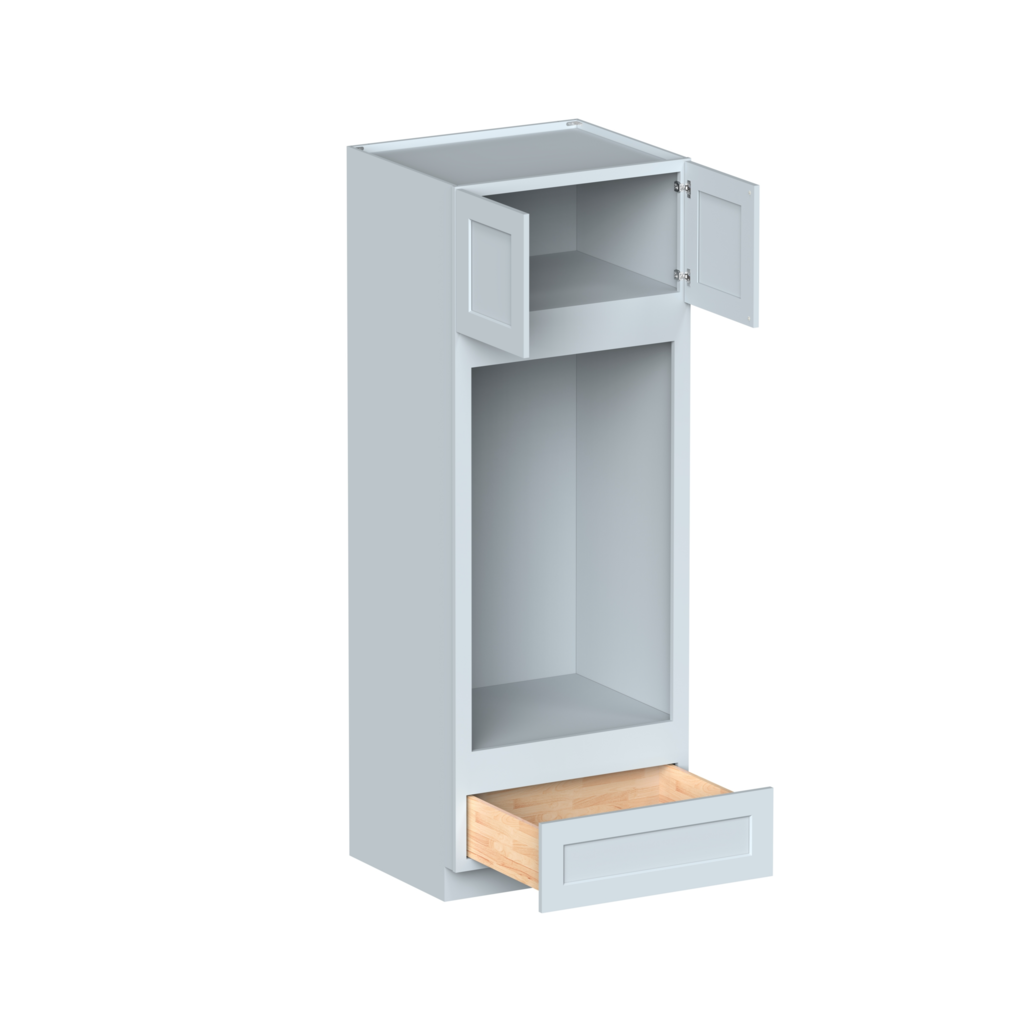 Dove Grey RTA 33"W x 90"H x 27"D Double Oven Cabinet with 2 doors, 1 drawers and 2 shelves