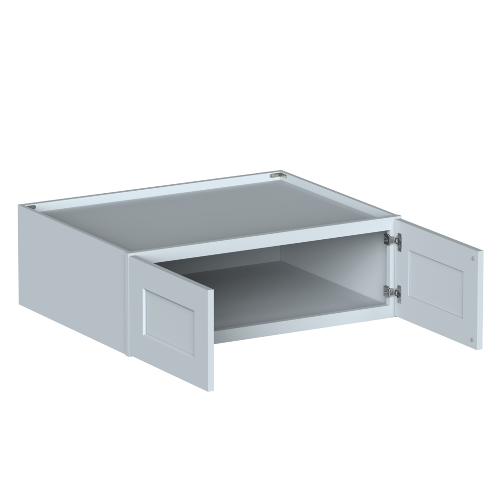 Dove Grey RTA 36"W x 12"H x 27"D Deep Wall Cabinet with 2 Doors