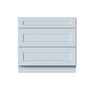 Dove Grey RTA 36"W x 34.5"H x 24"D Base Cabinet with 3 Drawers