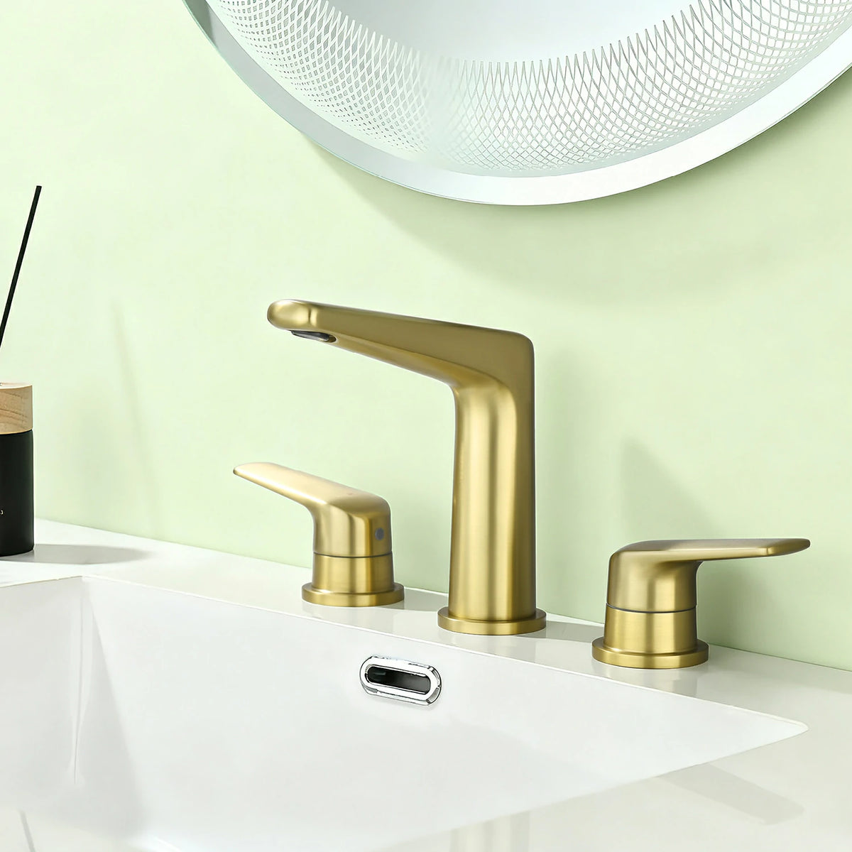 8 in. Widespread 2-Handle Bathroom Faucet with Drain in Brushed Gold/Brushed Nickel/Matte Black