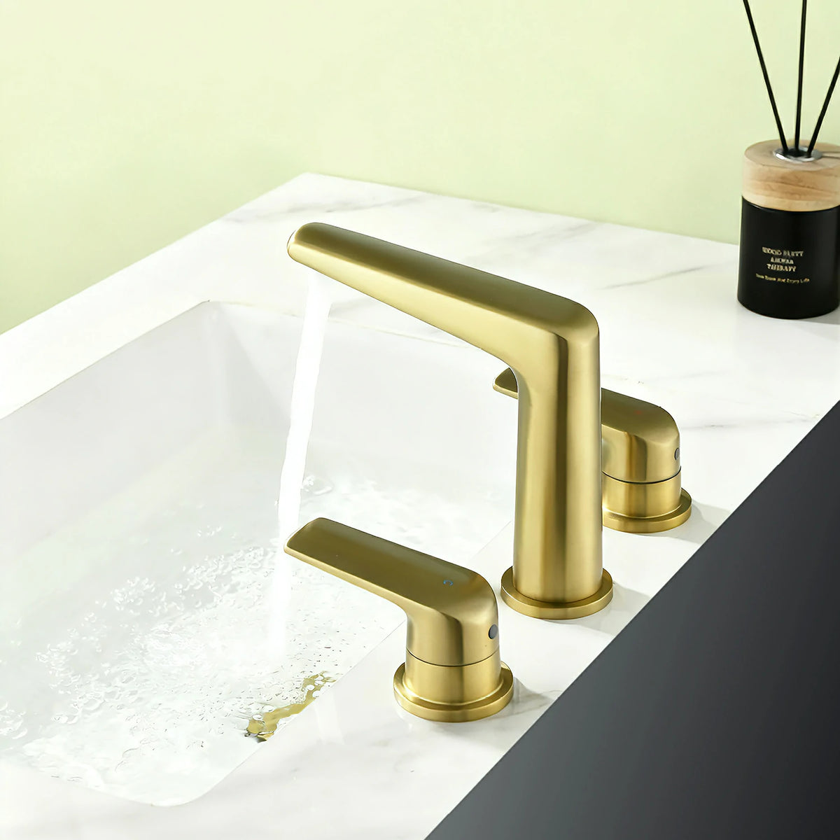 8 in. Widespread 2-Handle Bathroom Faucet with Drain in Brushed Gold/Brushed Nickel/Matte Black