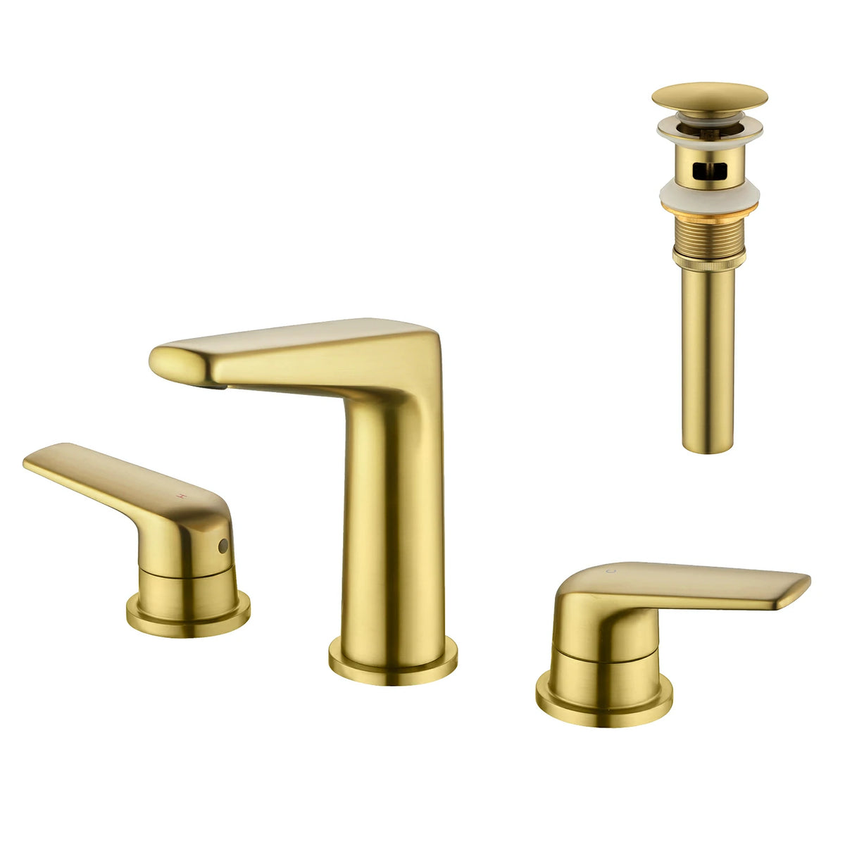 8 in. Widespread 2-Handle Bathroom Faucet with Drain in Brushed Gold/Brushed Nickel/Matte Black