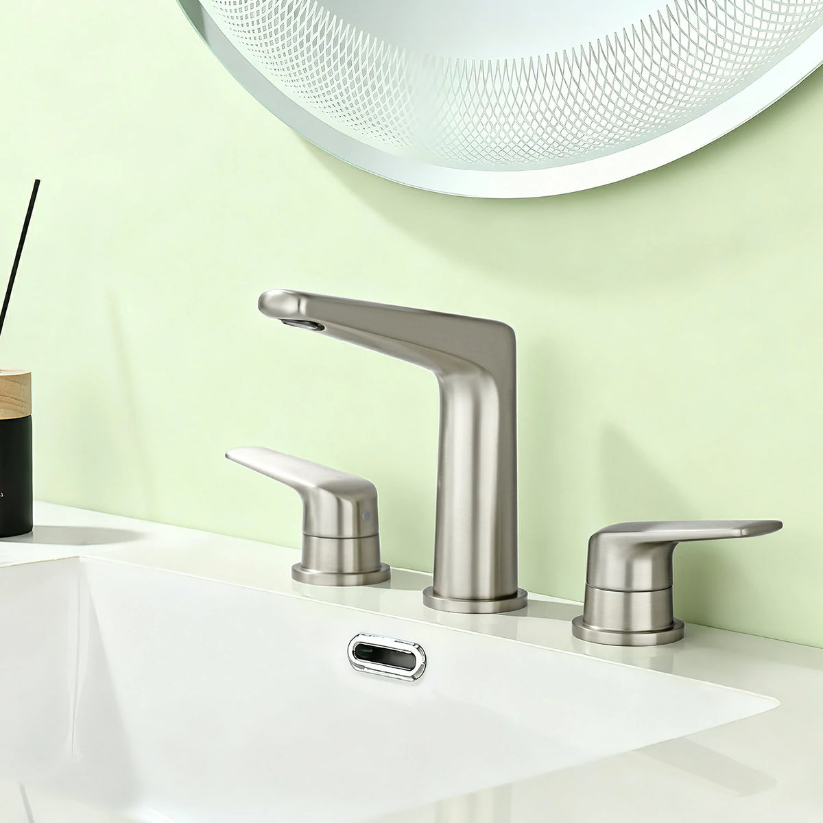 8 in. Widespread 2-Handle Bathroom Faucet with Drain in Brushed Gold/Brushed Nickel/Matte Black