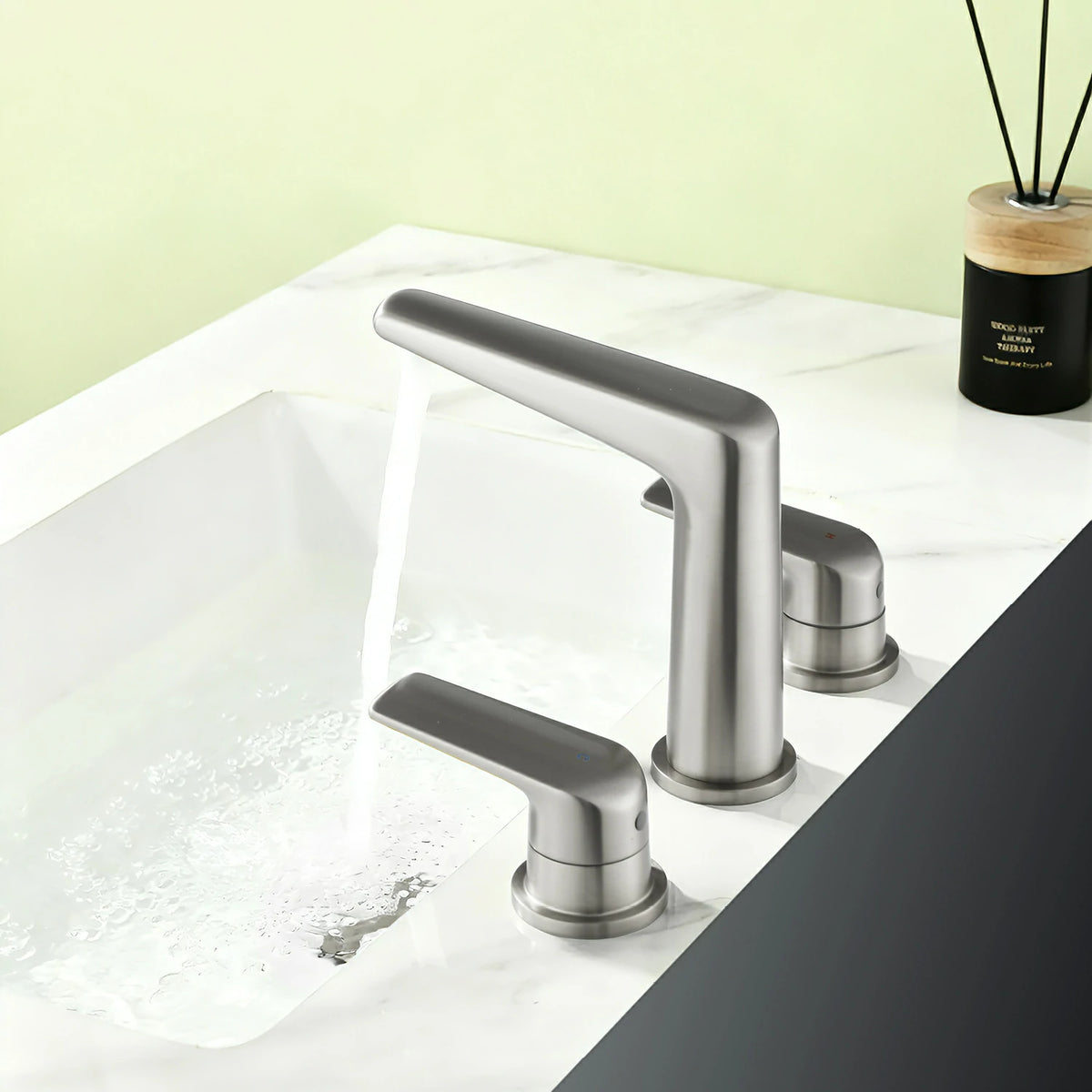 8 in. Widespread 2-Handle Bathroom Faucet with Drain in Brushed Gold/Brushed Nickel/Matte Black