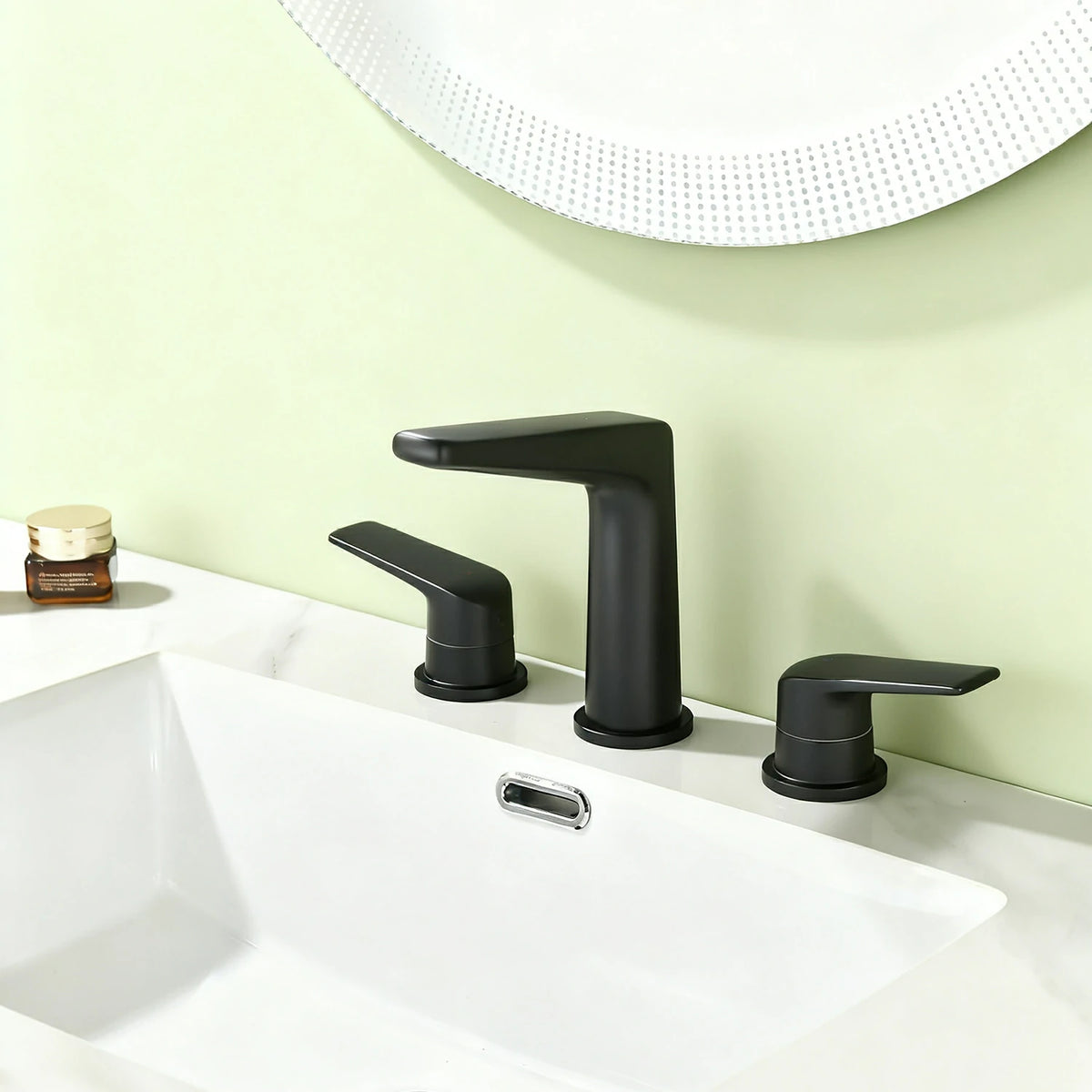 8 in. Widespread 2-Handle Bathroom Faucet with Drain in Brushed Gold/Brushed Nickel/Matte Black