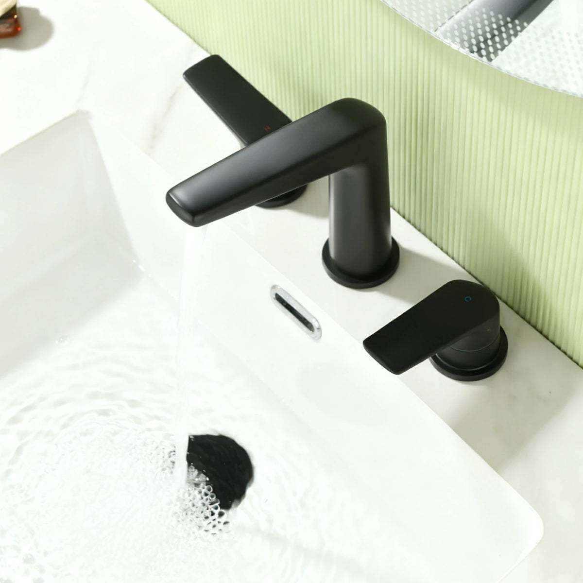 8 in. Widespread 2-Handle Bathroom Faucet with Drain in Brushed Gold/Brushed Nickel/Matte Black