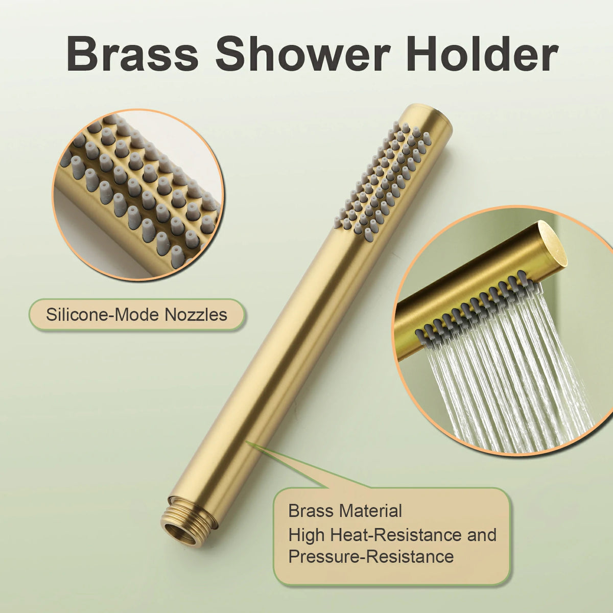 One-Piece Brass Waterfall Freestanding Bathtub Faucet with Hand Shower in Brushed Gold